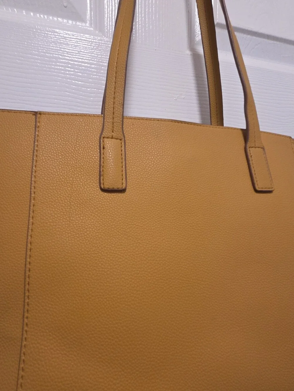 Tommy Bahama Mustard Yellow Faux Leather Tote Bag